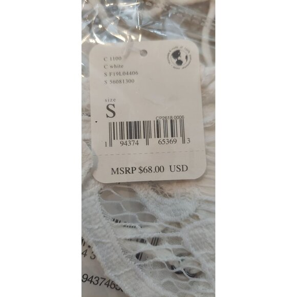 Free People Adella Cami Lace & Ruffled Hem White Tank Top Small - Picture 8 of 8